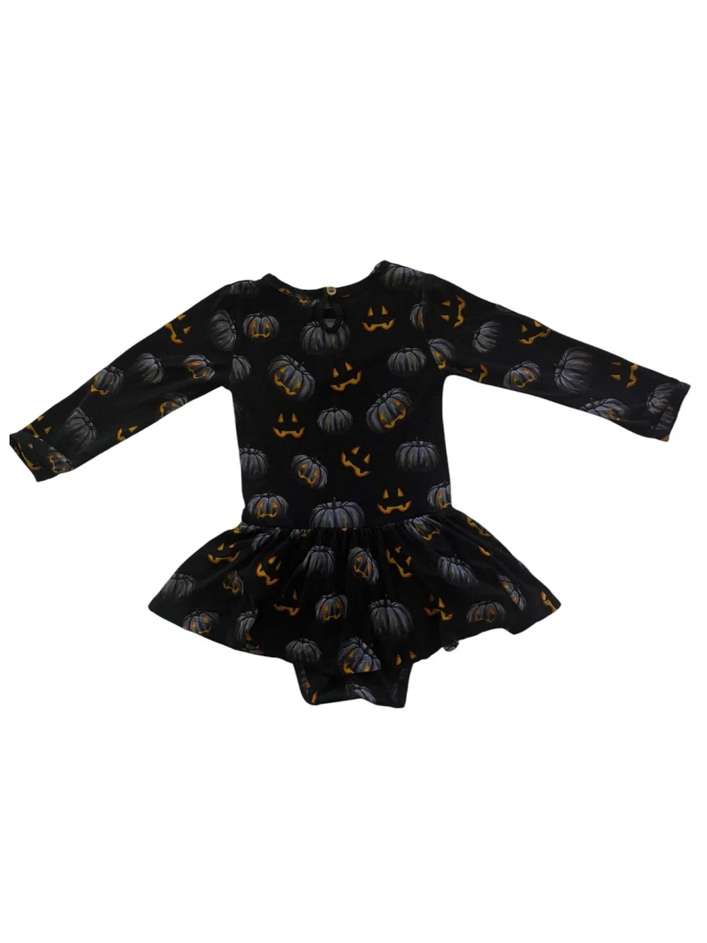 Bums & Roses Girls 2T Halloween Pumpkin twirl Ruffle bottom Dress Black Bamboo